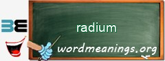 WordMeaning blackboard for radium